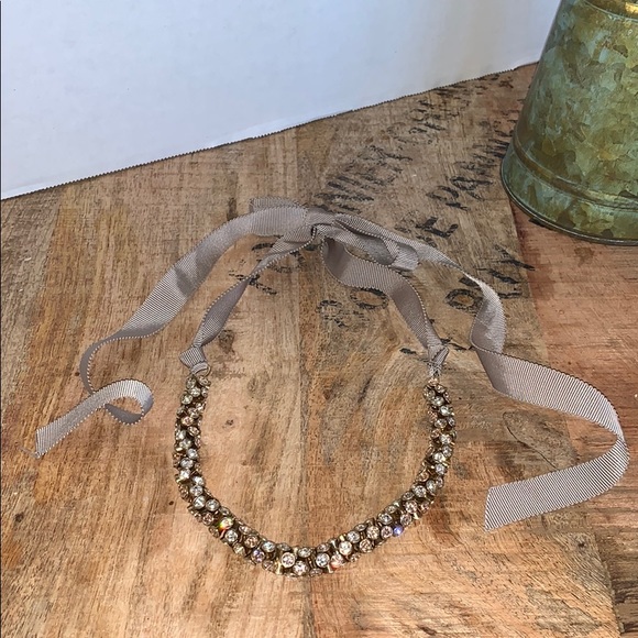 NWOT Ann Taylor Rhinestone & Ribbon Rope Necklace - Picture 7 of 8